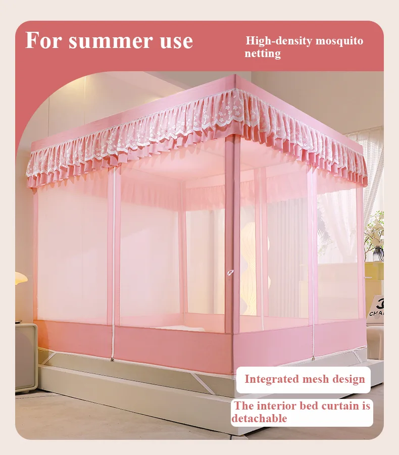 Rose Pink – New Princess-Style Bed-Curtain Blackout Mosquito Net Rose Pink – New Princess-Style Bed-Curtain Blackout Mosquito Net
