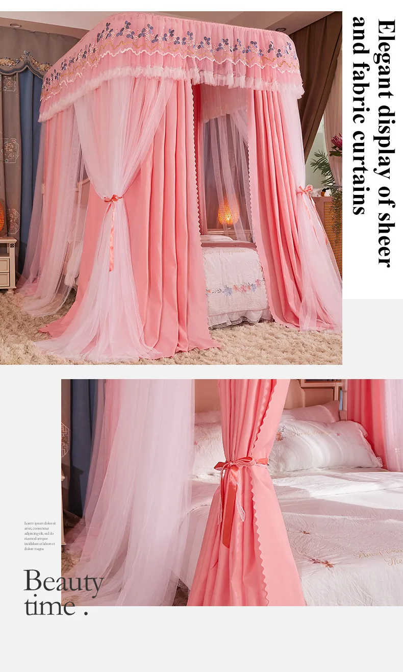 Double-Layer Blackout Bed Curtains with Track System – Class A Antibacterial Fabric, Mosquito Netting, and Privacy Drapes Double-Layer Blackout Bed Curtains with Track System – Class A Antibacterial Fabric, Mosquito Netting, and Privacy Drapes