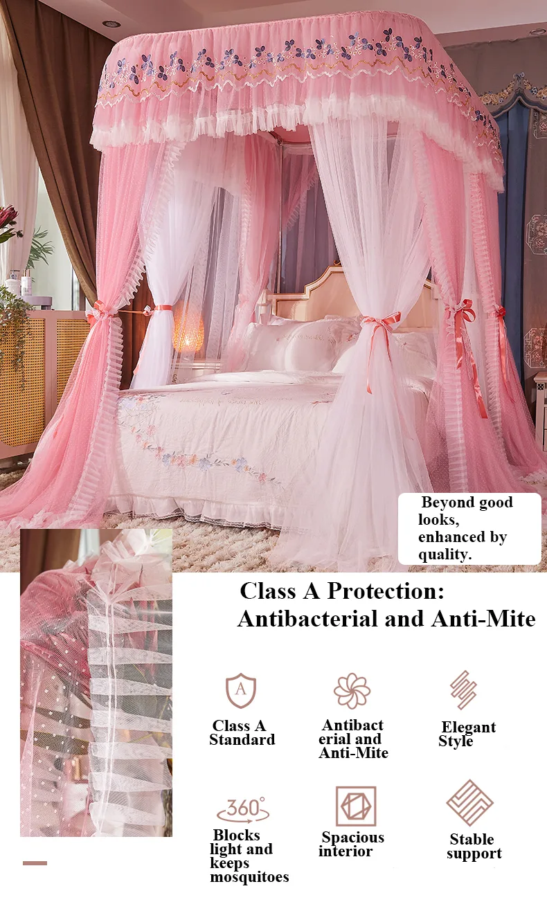 Double-Layer Blackout Bed Curtains with Track System – Class A Antibacterial Fabric, Mosquito Netting, and Privacy Drapes Double-Layer Blackout Bed Curtains with Track System – Class A Antibacterial Fabric, Mosquito Netting, and Privacy Drapes
