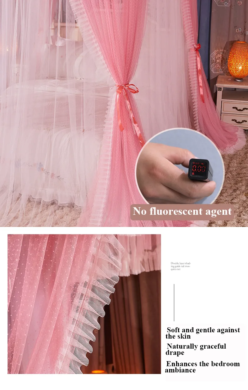 Double-Layer Blackout Bed Curtains with Track System – Class A Antibacterial Fabric, Mosquito Netting, and Privacy Drapes Double-Layer Blackout Bed Curtains with Track System – Class A Antibacterial Fabric, Mosquito Netting, and Privacy Drapes