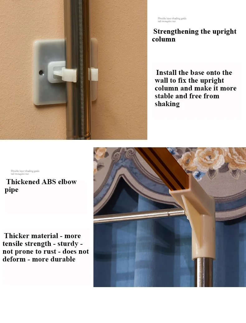 Double-Layer Blackout Bed Curtains with Track System – Class A Antibacterial Fabric, Mosquito Netting, and Privacy Drapes Double-Layer Blackout Bed Curtains with Track System – Class A Antibacterial Fabric, Mosquito Netting, and Privacy Drapes