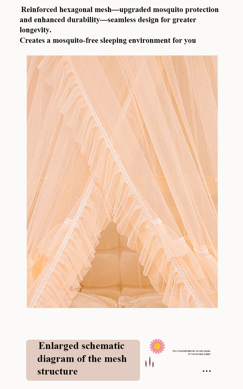 Jade dome mosquito net with French lace trim Jade dome mosquito net with French lace trim