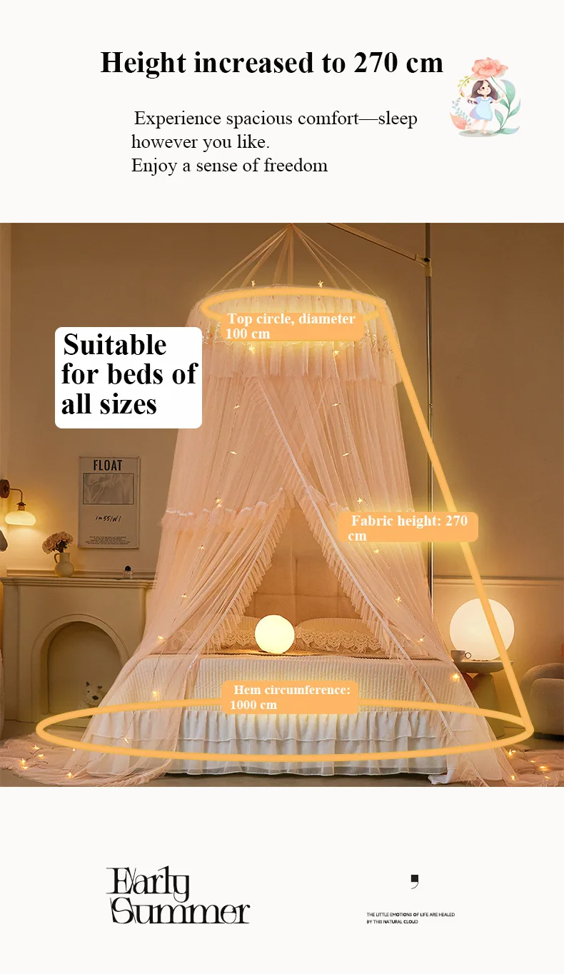 Jade dome mosquito net with French lace trim