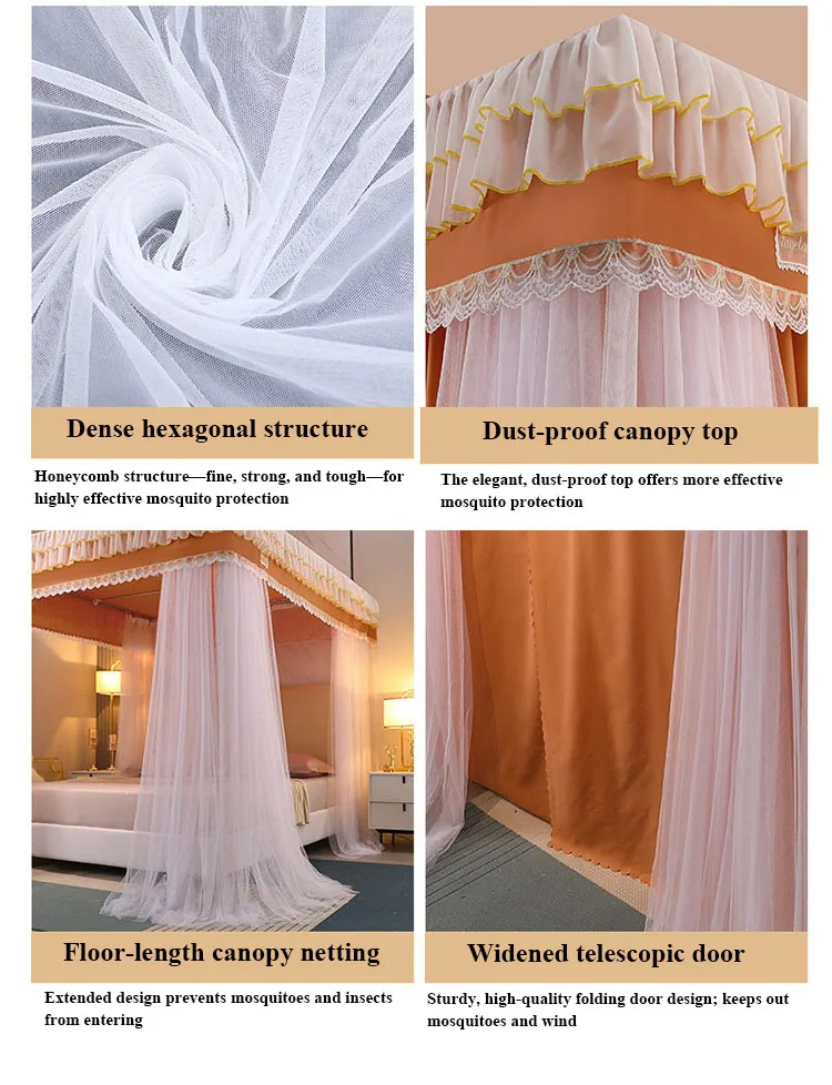 Lilac-Purple Double-Layer Korean-Style Bed Canopy: 1.8m Bed Mosquito Net with Dustproof Top, Windproof and Warm, Princess-Style Bed Curtains for Home Use