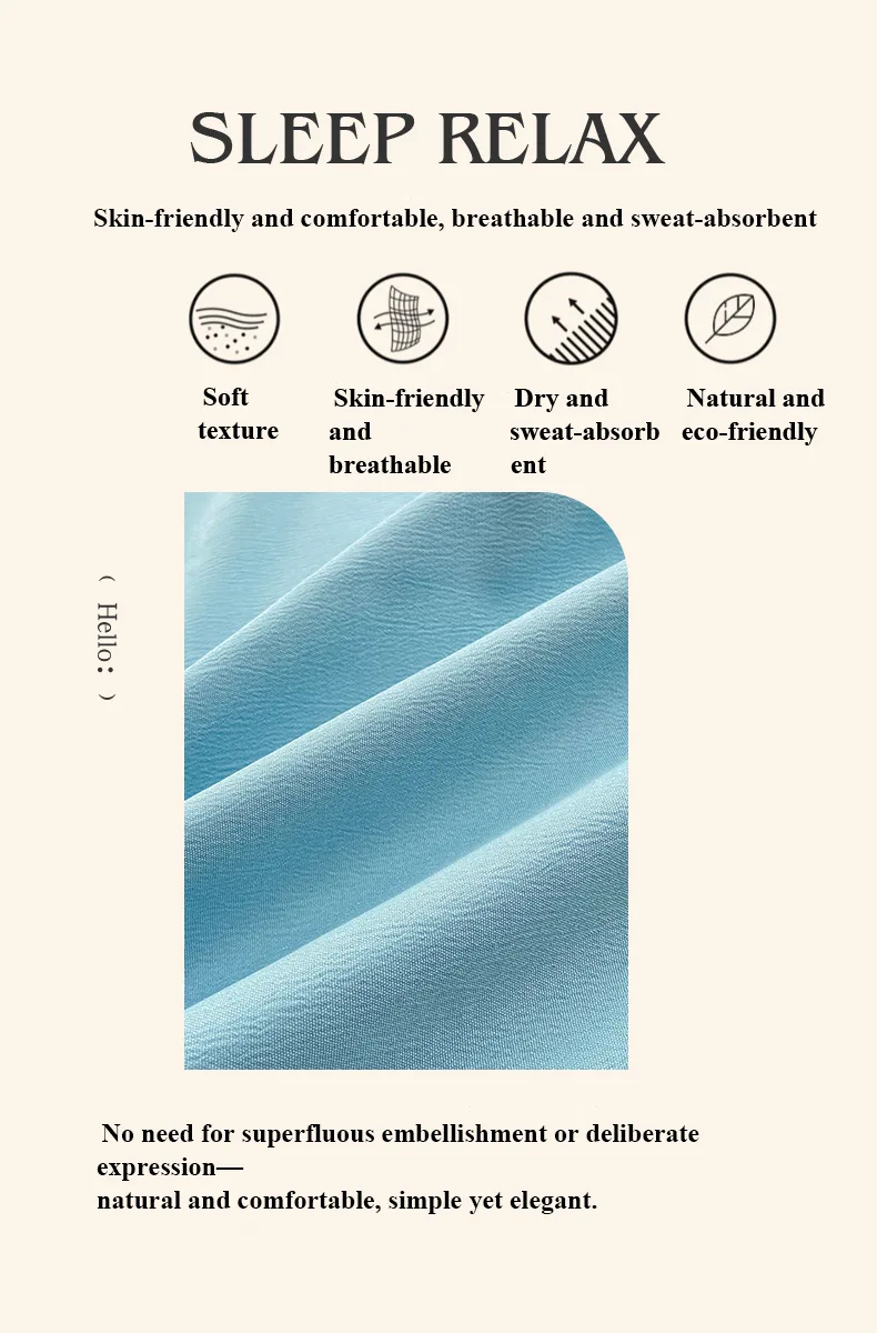 Moon-Blue Class A Double-Layer Gauze Cotton-Linen 4-Piece Bedding Set Series