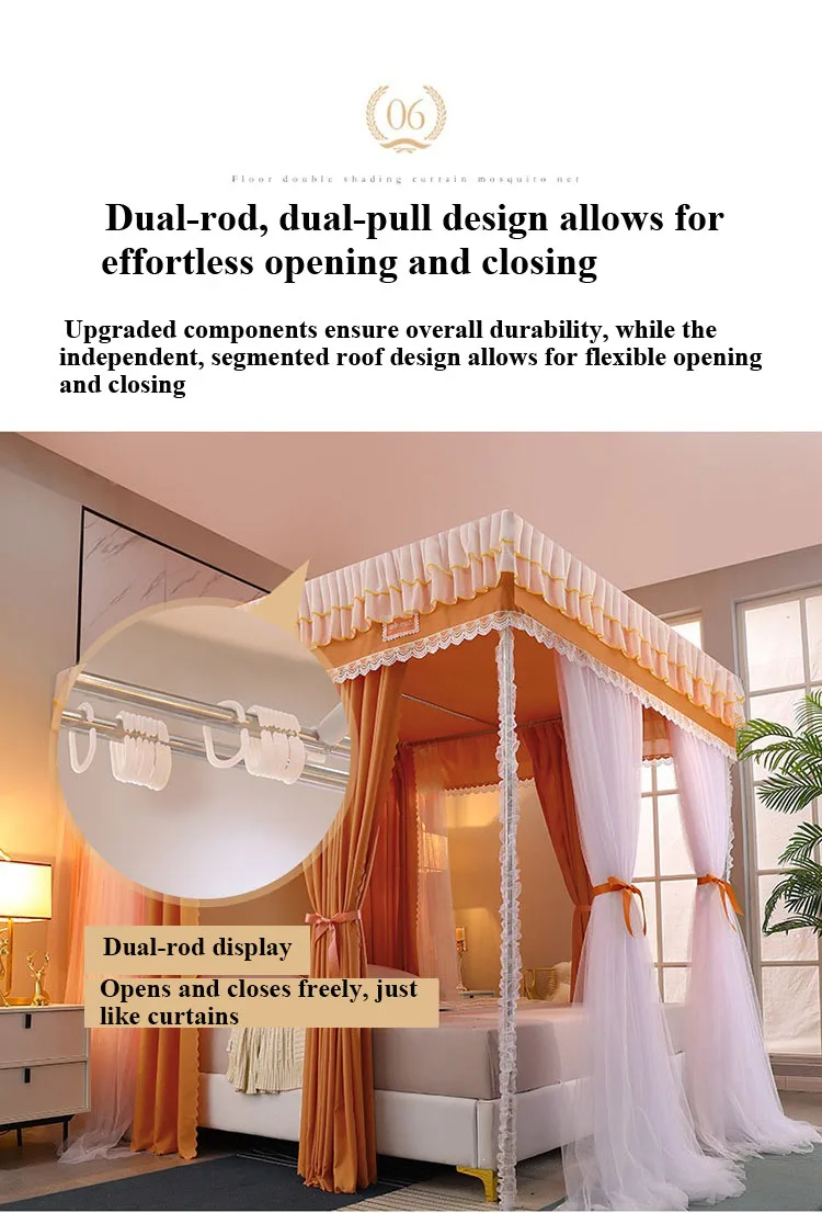 Sky Blue Double-Layer Korean-Style Bed Canopy: 1.8m Bed Mosquito Net with Dustproof Top, Windproof and Warm, Princess-Style Bed Curtains for Home Use