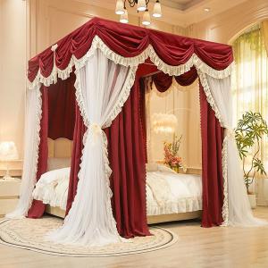 Wholesale 4 Corners Luxury Palace Style Bed Canopy Four Seasons 360° Protection Single Double Bed Mosquito Net