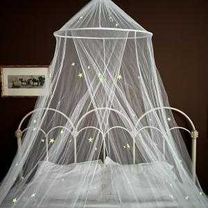 Mosquito Net Canopy Fluorescent Stars Glow in Dark for Baby Kids Girls Dome Double Bed Folding Mosquito Net
