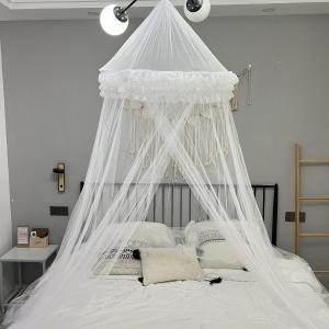 Classic Lace Decorated Polyester Adults & Kids Mosquito Net for Bed Foldable
