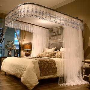Household Mosquito Net (1.5m/1.8m) – U-Shaped Track System, Princess Style, Thickened Material, Summer Anti-Mosquito Protection