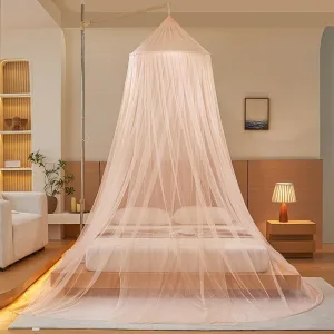 Exquisite Jade-Hued, Fresh-Style Round-Top Floor-Length Hanging Mosquito Net