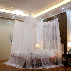 Four Door Luxury Hanging Type Rectangular Mosquito Net for Double Bed