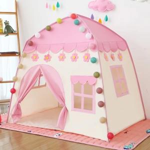Large Indoor Outdoor Kids Play House Pink Blue Princess Castles Kids Play Tepee Tent Child Boys Girl Play Tent Toy