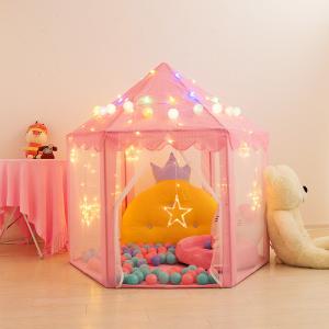 Outdoor Indoor 230T Polyester Hexagon Princess Castle House Kids Play Tent
