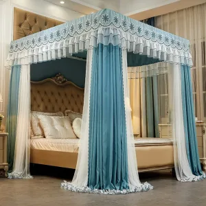Luxury Bed Canopy – Blackout & Mosquito-Proof – Emerald Green