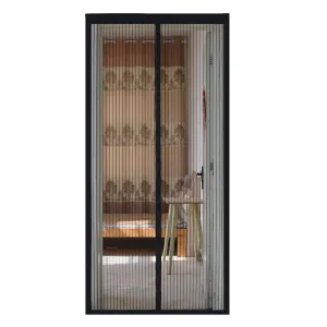 18 Magnet Soft Mesh Screen Door Magnetic Anti-Mosquito Curtain Full-Frame Velcro Mount