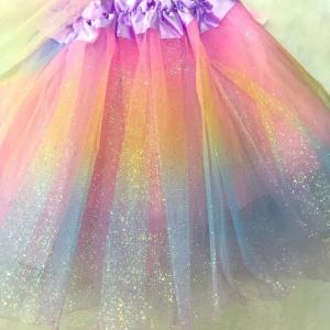 polyester glitter gradient color solid mesh fabric for wedding mesh girl dress fabric