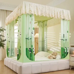 Naughty Panda Blackout Embroidered and Printed Bed Curtain Mosquito Net