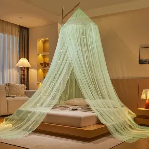 New Fresh & Airy Style Dome-Top Floor-Length Hanging Mosquito Net – Light green
