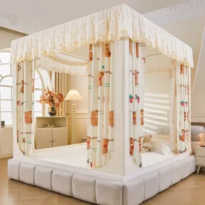 Pudding Bear Blackout Embroidered & Printed Bed Canopy/Mosquito Net