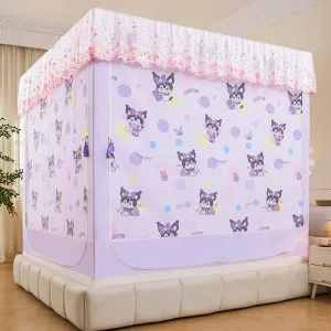 Purple Sprite Blackout Embroidered and Printed Bed Curtain Mosquito Net