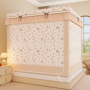 Rose Bear New Cartoon-Style Bed Curtain & Blackout Mosquito Net for Home Use
