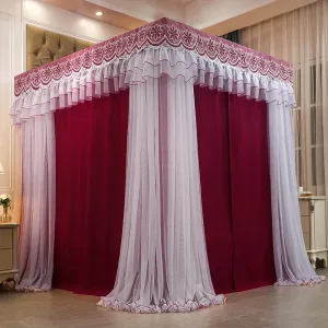 Ruby Red Luxury Bed Canopy – Mosquito-Proof