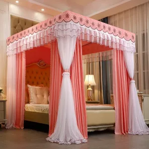 Warm Orange Jade Luxury Bed Canopy – Mosquito-Proof