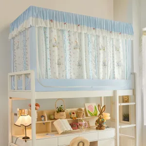 fabric student-style bed canopy with cartoon print Blueberry Rabbit